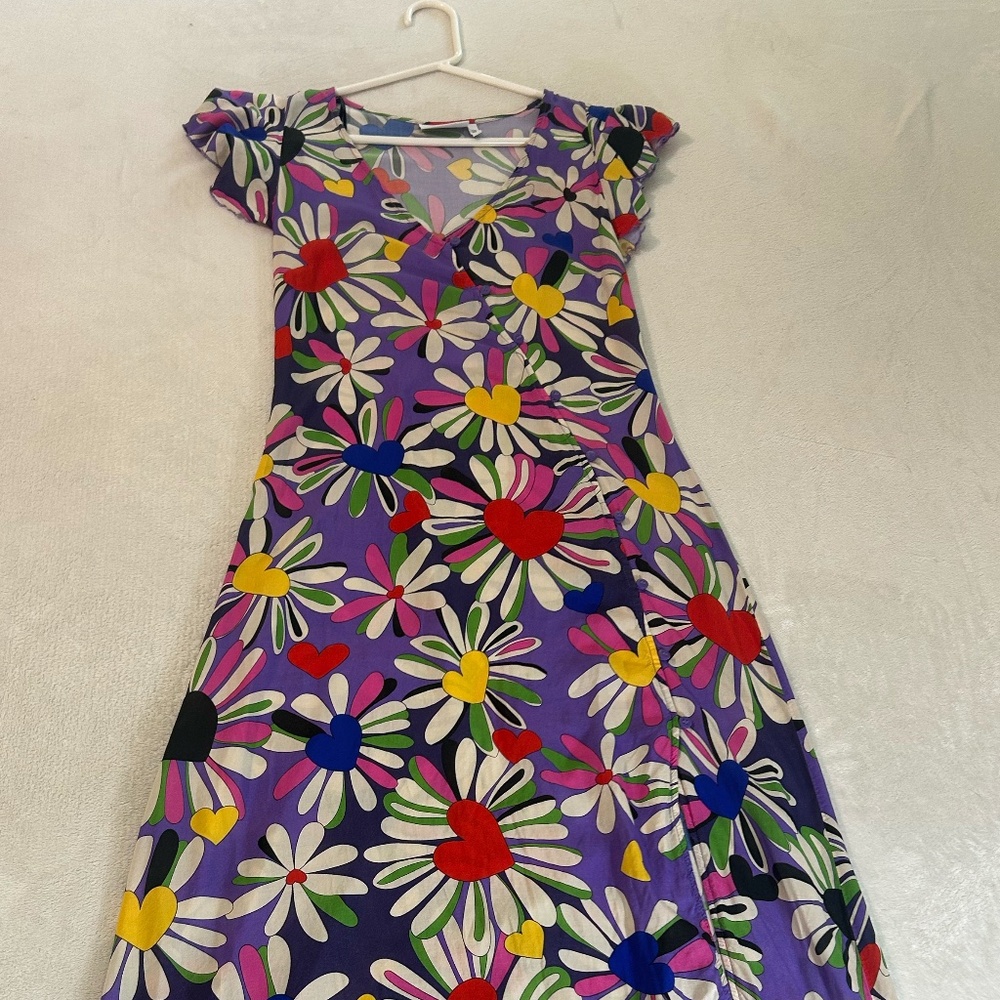 Weekday Joanne printed midi mesh dress size 6